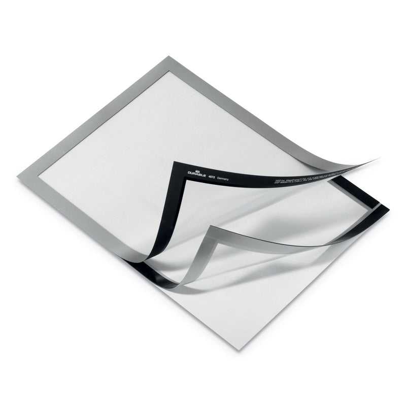 Durable DURAFRAME Sign Holder, 8.5 x 11, Silver Frame, 2/Pack