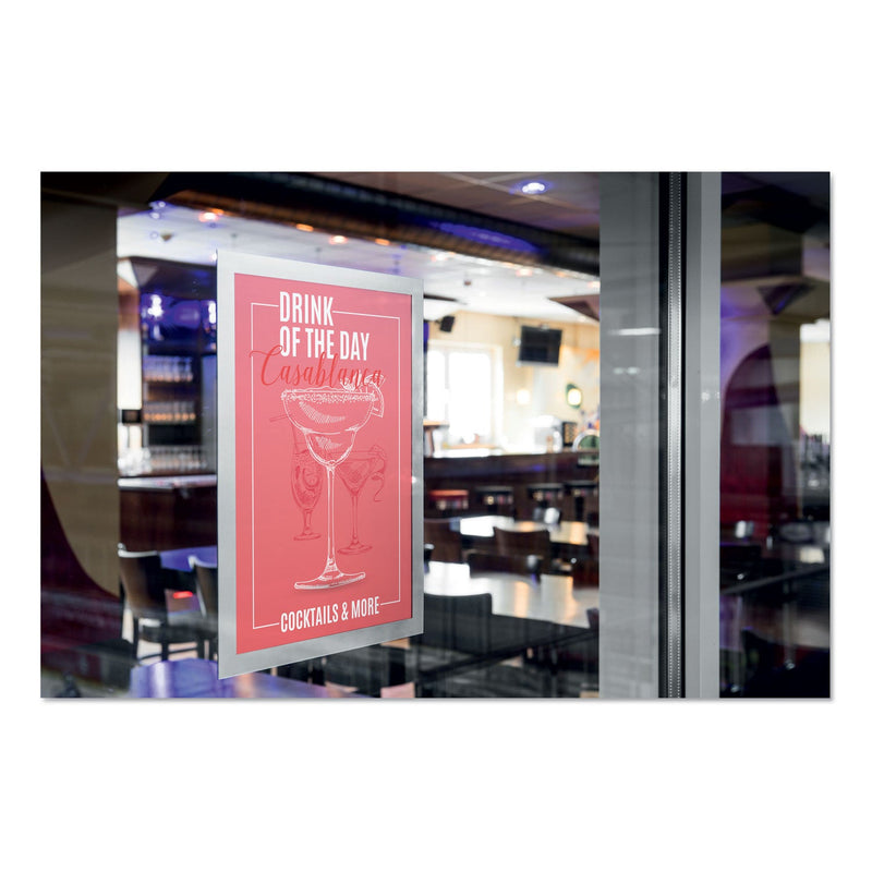 Durable DURAFRAME Sign Holder, 8.5 x 11, Silver Frame, 2/Pack