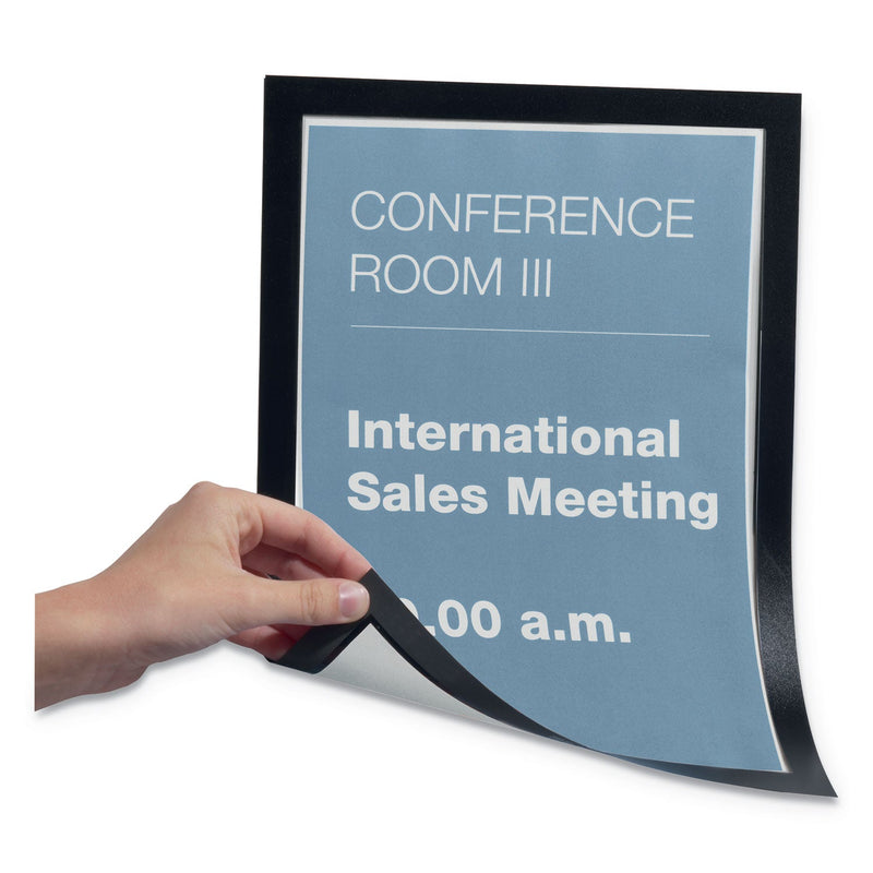 Durable DURAFRAME Magnetic Sign Holder, 8.5 x 11, Black Frame, 2/Pack