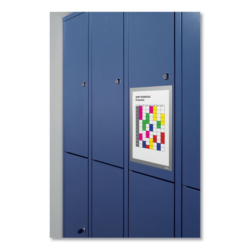 Durable DURAFRAME Magnetic Sign Holder, 8.5 x 11, Silver Frame, 2/Pack