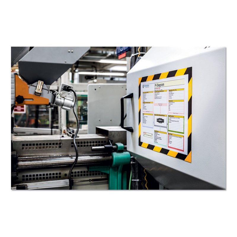 Durable DURAFRAME Security Magnetic Sign Holder, 8.5 x 11, Yellow/Black Frame, 2/Pack