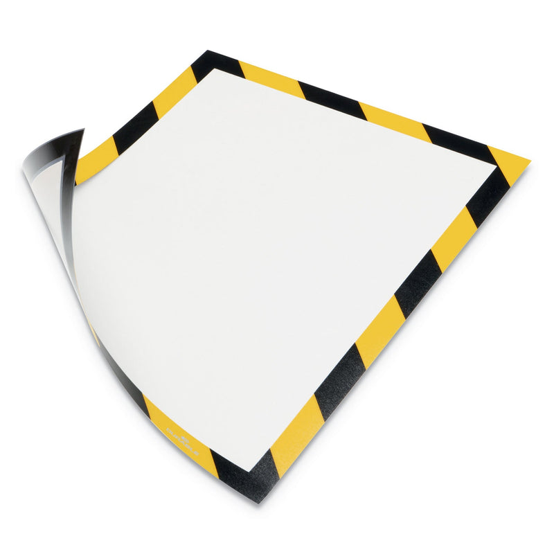 Durable DURAFRAME Security Magnetic Sign Holder, 8.5 x 11, Yellow/Black Frame, 2/Pack