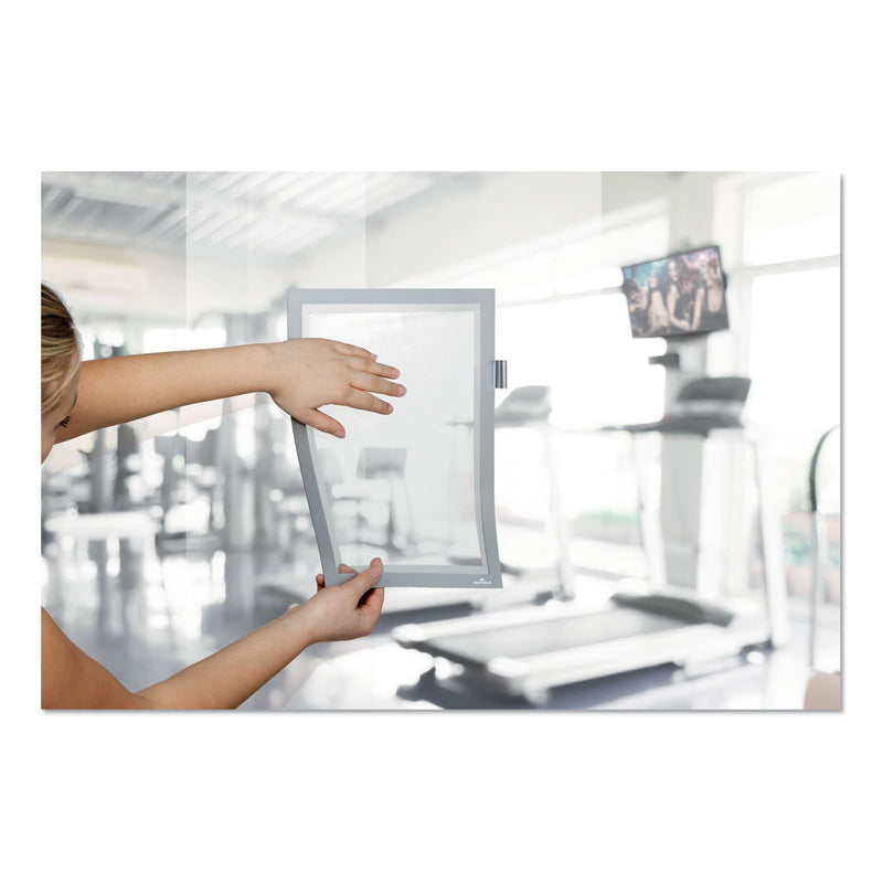 Durable DURAFRAME Note Sign Holder, 8.5 x 11, Silver Frame