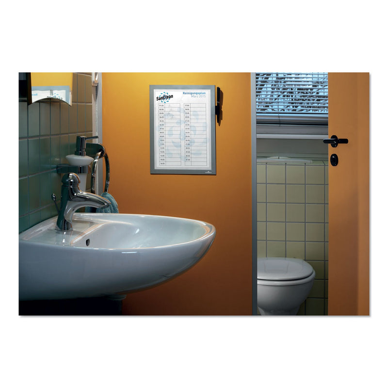 Durable DURAFRAME Note Sign Holder, 8.5 x 11, Silver Frame