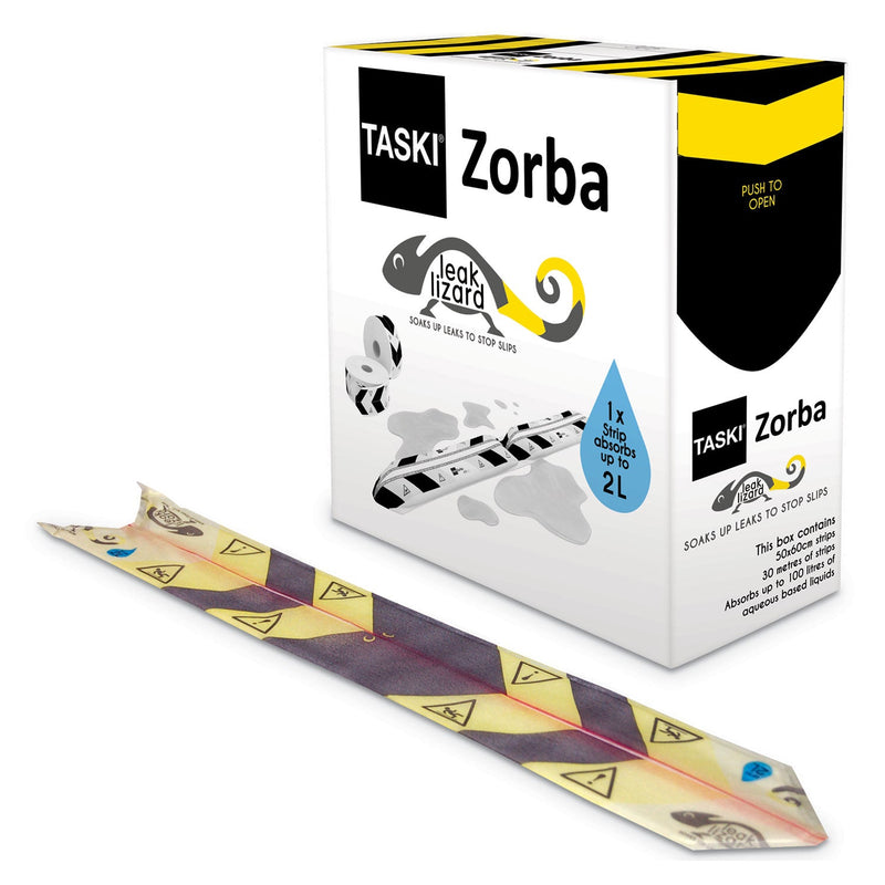 Diversey Zorba Absorbent Control Strips, 0.5 gal, 1" x 100 ft, 50 Strips/Box