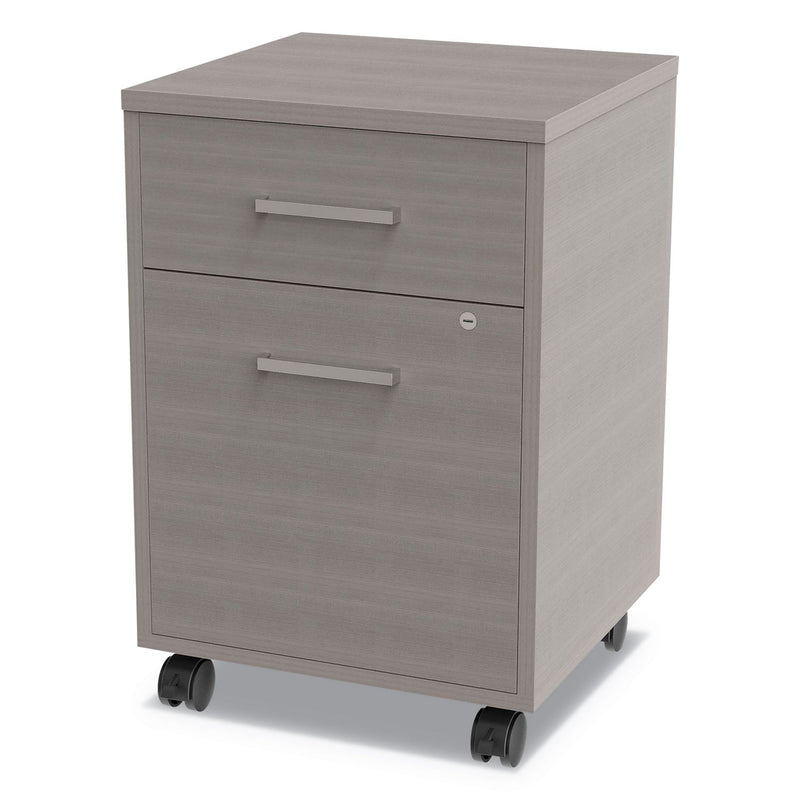 Linea Italia Urban Mobile File Pedestal, Left or Right, 2-Drawers: Box/File, Legal/A4, Ash, 16" x 15.25" x 23.75"