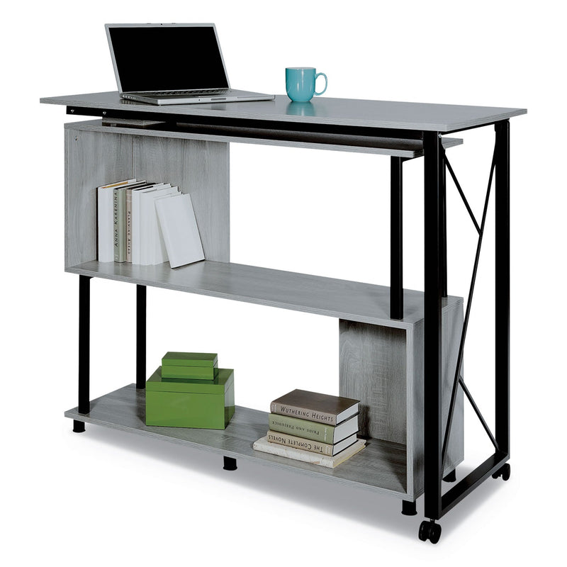 Safco Mood Standing Height Desk, 53.25" x 21.75" x 42.25", Gray