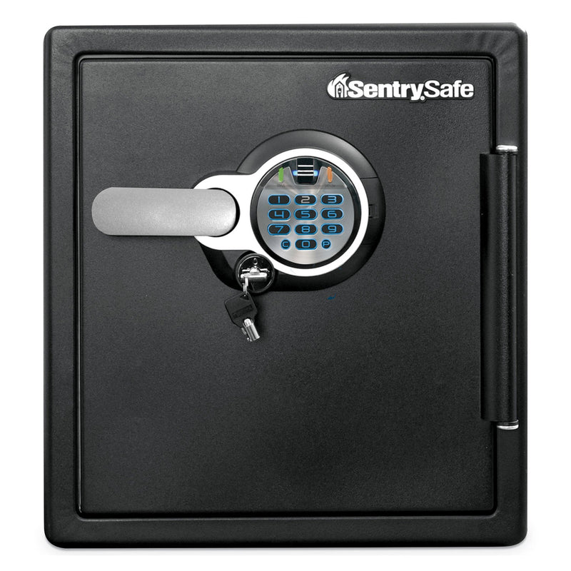 Sentry Fire-Safe with Biometric and Keypad Access, 1.23 cu ft, 16.3w x 19.3d x 17.8h, Black