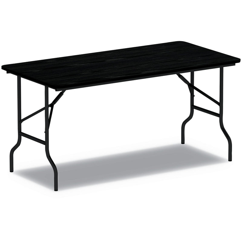 Alera Wood Folding Table, Rectangular, 71.88w x 17.75d x 29.13h, Black