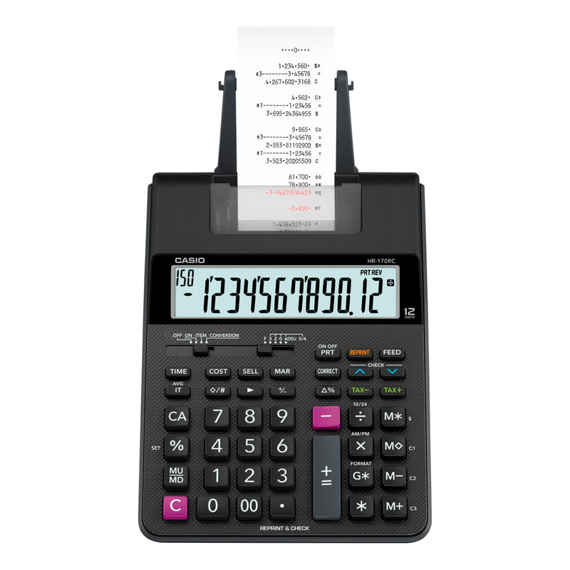 Casio HR170R Printing Calculator, Black/Red Print, 2 Lines/Sec