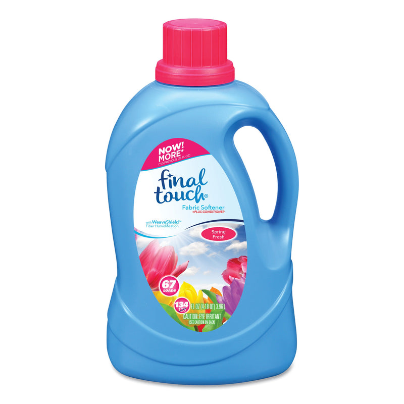 Final Touch Fabric Softener, Spring Fresh Scent, 67 Loads, 134 oz Bottle, 4/Carton