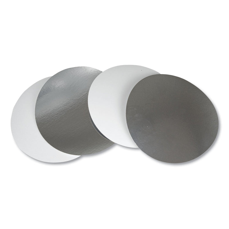 Durable Packaging Flat Board Lids for 8" Round Containers, Silver, Paper, 500 /Carton