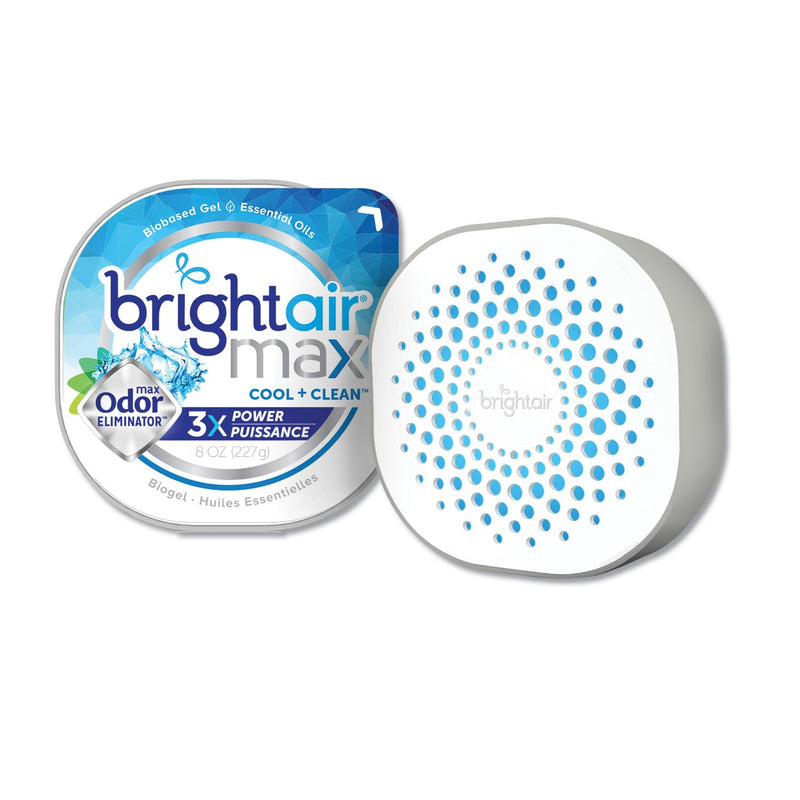 BRIGHT Air Max Odor Eliminator Air Freshener, Cool and Clean, 8 oz Jar