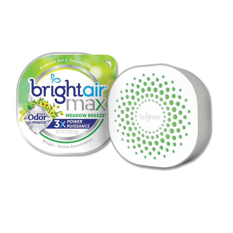 BRIGHT Air Max Odor Eliminator Air Freshener, Meadow Breeze, 8 oz Jar