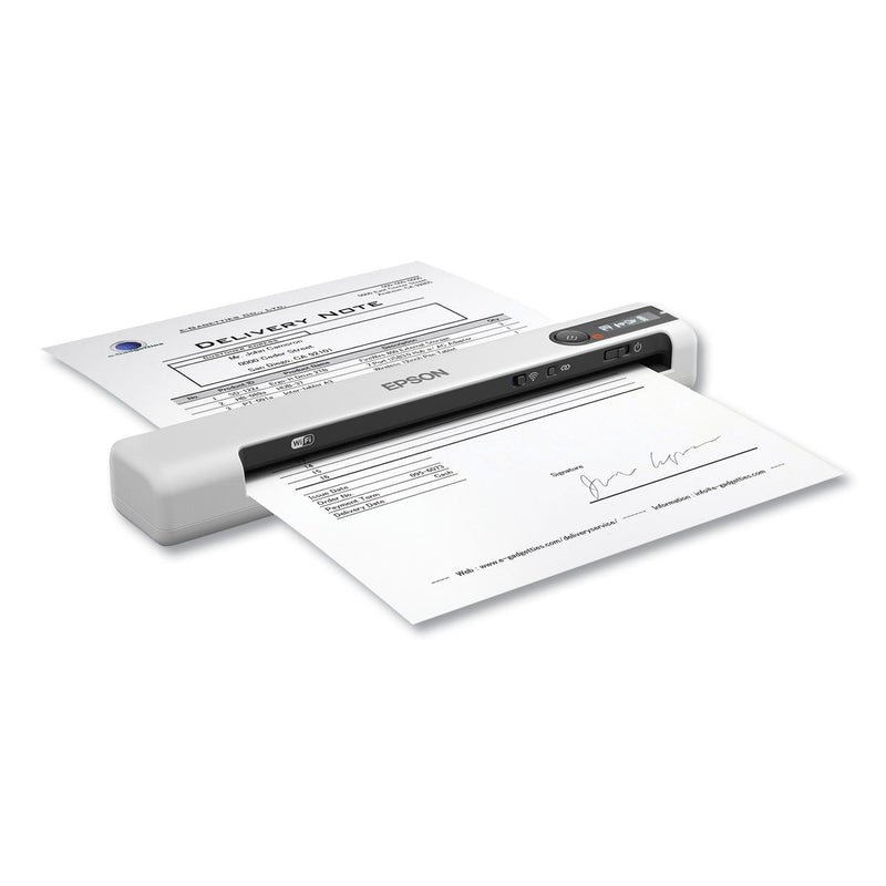 Epson DS-80W Wireless Portable Document Scanner, 600 dpi Optical Resolution, 1-Sheet Auto Document Feeder
