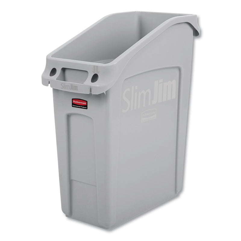 Rubbermaid Slim Jim Under-Counter Container, 13 gal, Polyethylene, Gray