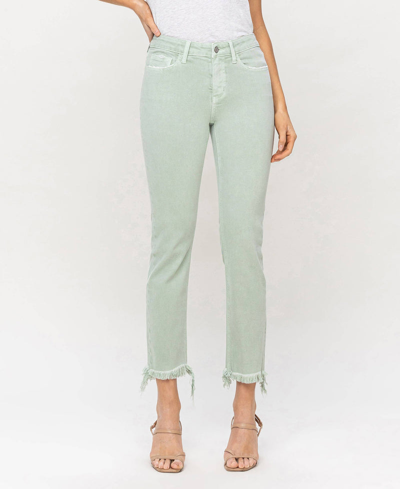 Mid Rise Crop Straight Jean  Veret
