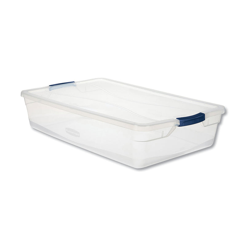 Rubbermaid Clever Store Basic Latch-Lid Container, 41 qt, 17.75" x 29" x 6.13", Clear