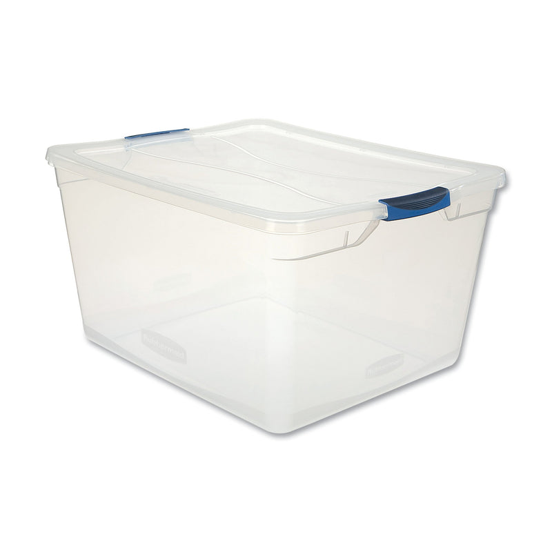 Rubbermaid Clever Store Basic Latch-Lid Container, 71 qt, 18.63" x 23.5" x 12.25", Clear