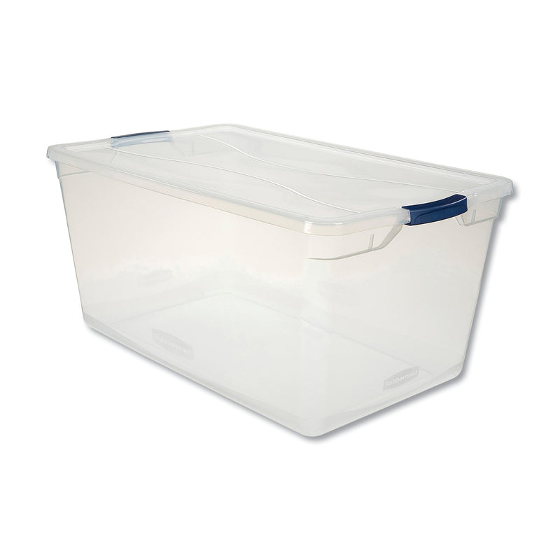 Rubbermaid Clever Store Basic Latch-Lid Container, 95 qt, 17.75" x 29" x 13.25", Clear