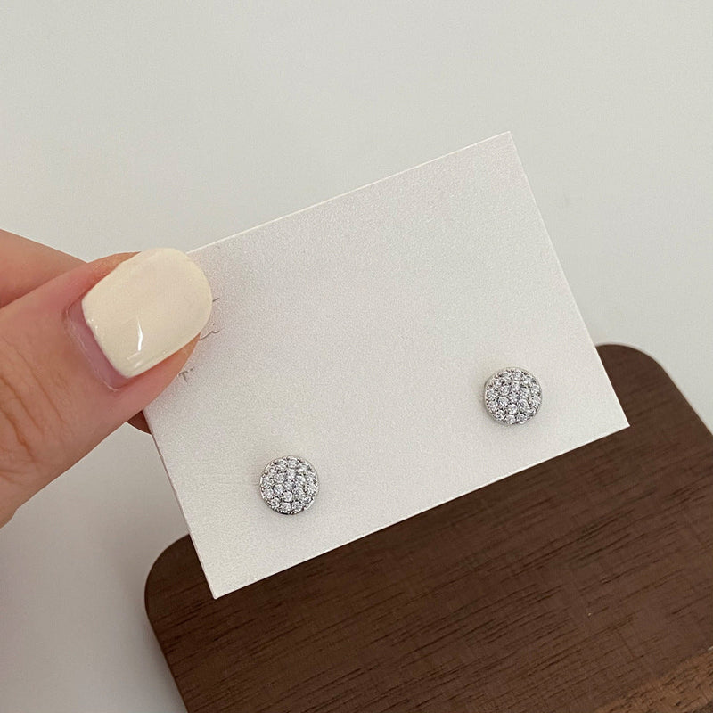 Geometric Round Full Rhinestone Earrings