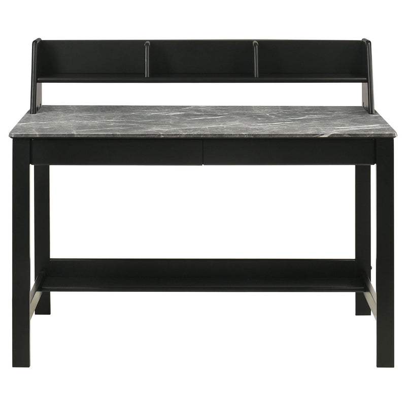 Besler 47-inch SmartTop Writing Desk with Shelf Grey Stone and Black