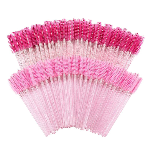 300 Disposable Spoolies Mascara Eyelash Wands Brush Applicator for Eyelash Extension Eyebrow and Makeup Pink