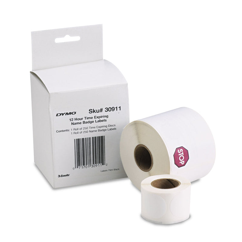 DYMO Visitor Management Time-Expiring Name Badges, Adhesive, 2.25" x 4", 250 Labels/Box