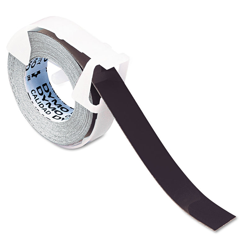 DYMO Self-Adhesive Glossy Labeling Tape for Embossers, 0.37" x 9.8 ft Roll, Black