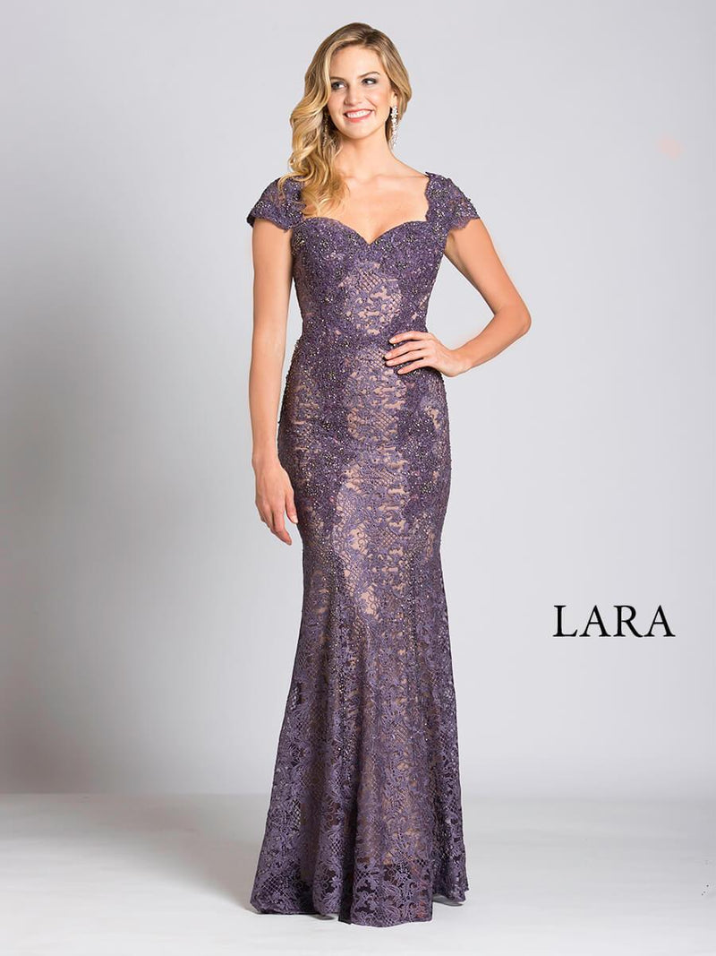Lara 33491 - Fitted Lace Mermaid Gown OUTLET
