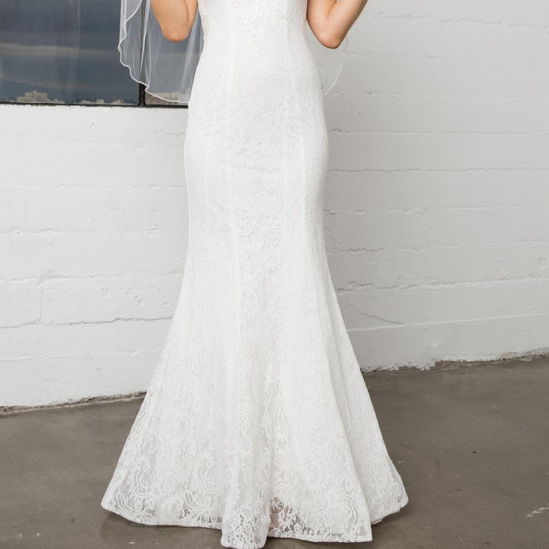 Gowns on, mermaid style, fashionable presence.