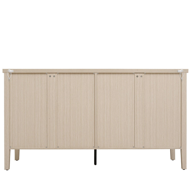 Modern Storage Cabinet With 4 Doors & Adjustable Shelves