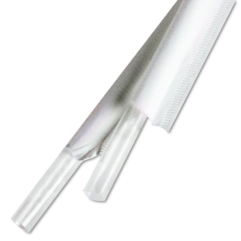 Eco-Products Clear Wrapped Straw, 7.75", PLA, 400/Pack, 24 Packs/Carton