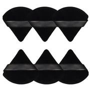 6 Pcs Powder Puff Face Soft Triangle Makeup Puff Velour Makeup Sponge Beauty Blender for Loose Powder (Black)