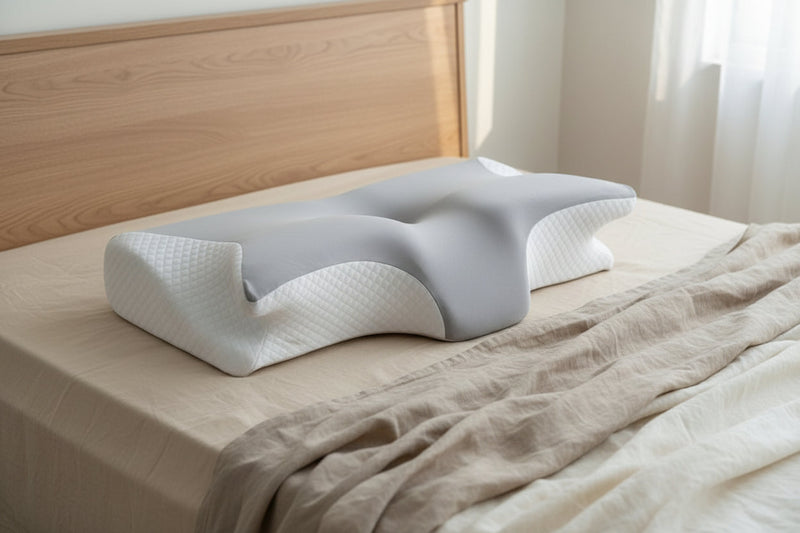 Butterfly Memory Foam Pillow – Slow-Rebound Neck Support in Ice Silk & Baby Velvet