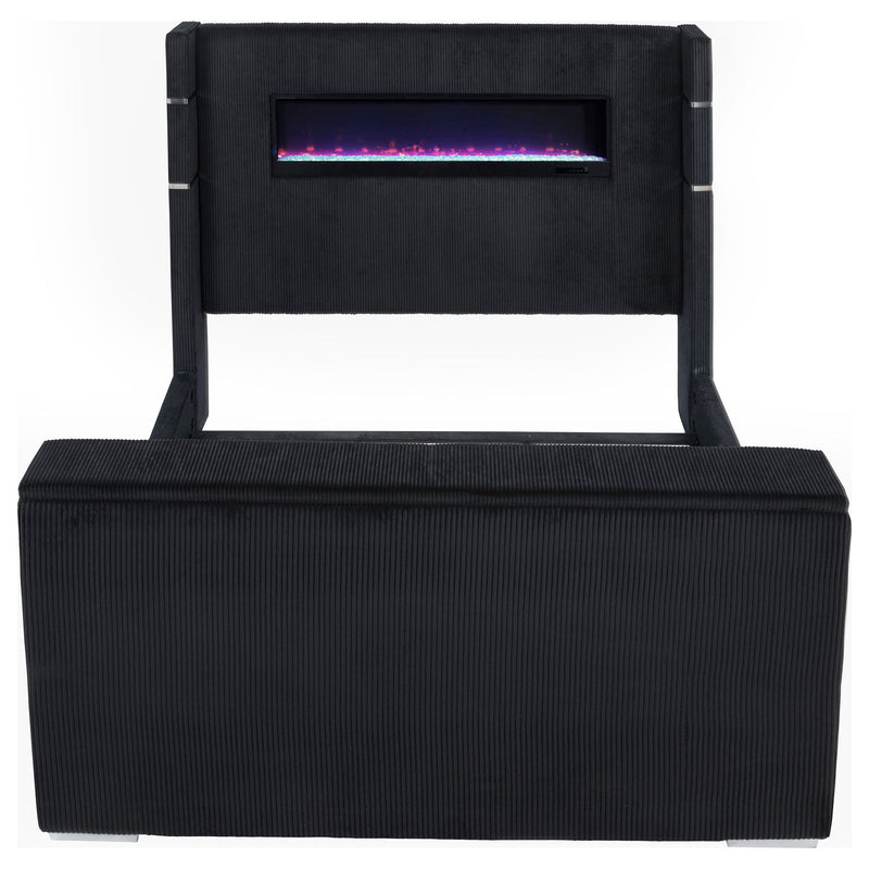 Tisdall California King Flame Visualizer TV Bed Black