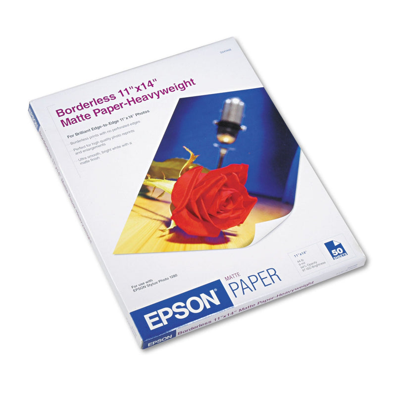 Epson Premium Matte Presentation Paper, 9 mil, 11 x 14, Matte Bright White, 50/Pack