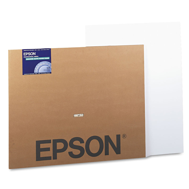 Epson Enhanced Matte Wide Format Inkjet Poster Board, 30 x 40, White, 5/Pack
