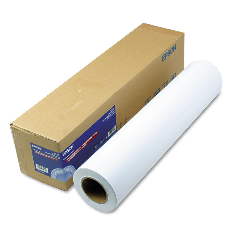 Epson Premium Glossy Photo Paper Roll, 3" Core, 10 mil, 24" x 100 ft, Glossy White