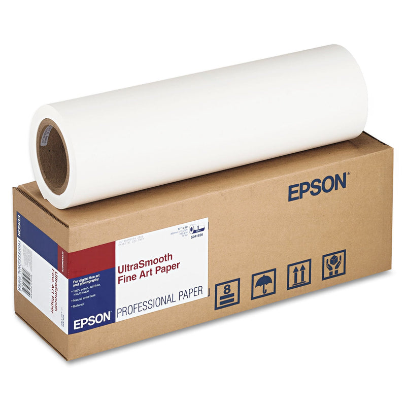 Epson UltraSmooth Fine Art Paper Rolls, 15 mil, 17" x 50 ft, Matte White