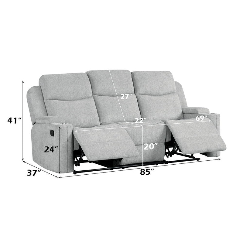 Galya - Motion Sofa - Light Gray Chenille