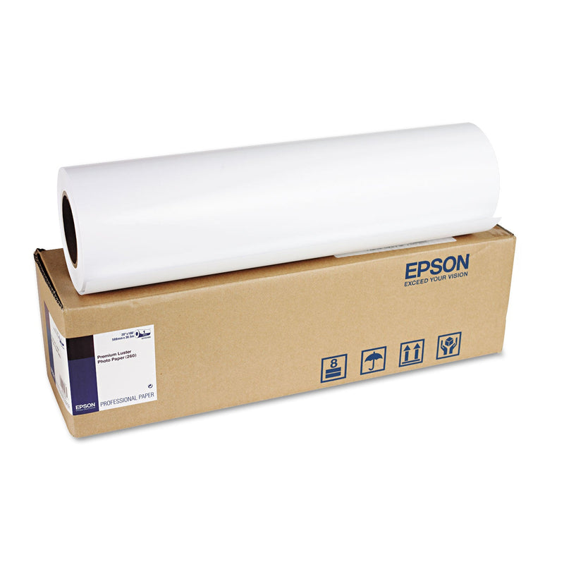 Epson Premium Luster Photo Paper, 3" Core, 10 mil, 20" x 100 ft, Premium Luster White
