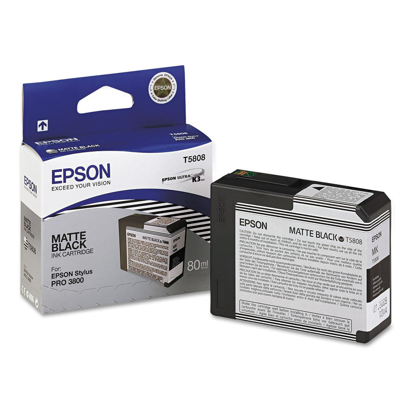 Epson T580800 UltraChrome K3 Ink, Matte Black