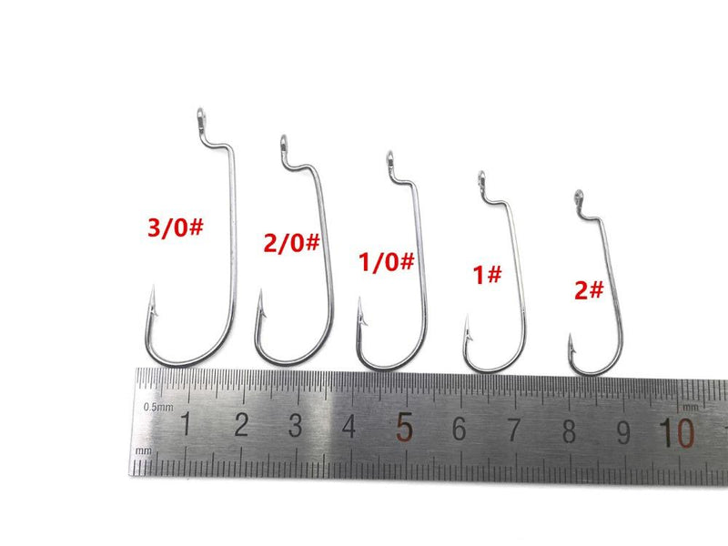 Rompin 100pcs/box 2#-3/0# 5 size Jig head HookSingle Fishing Hooks