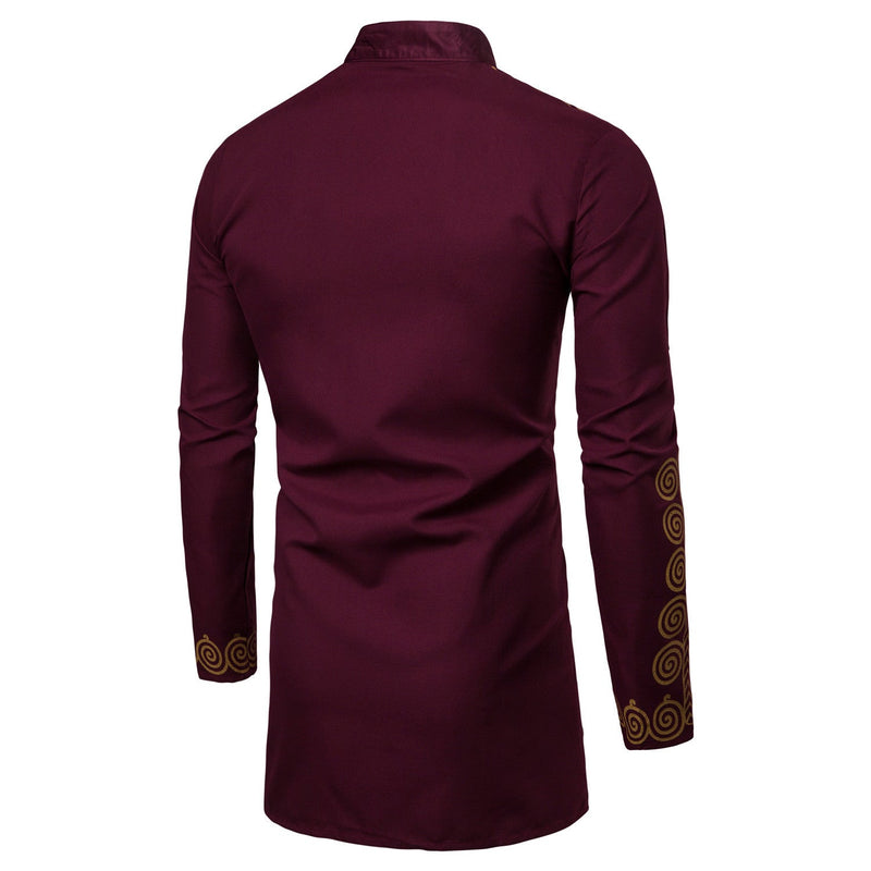 Men's African Hip Hop Pullover - Casual Long Robe for Fashionable Style