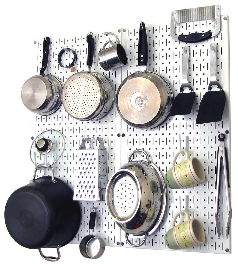 Kitchen Pegboard Organizer Kit Pots & Pans Rack - Pegboard With Hooks