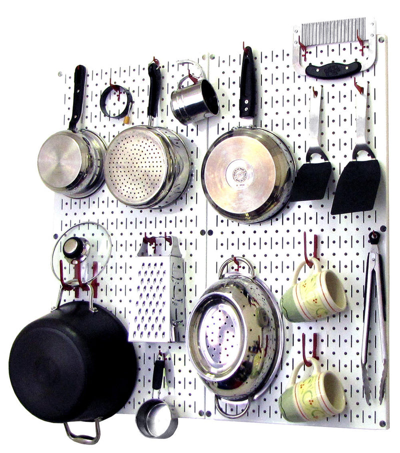 Kitchen Pegboard Organizer Kit Pots & Pans Rack - Pegboard With Hooks