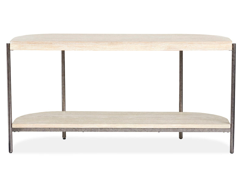 Jennings - Demilune Sofa Table - Edgecomb Gray And Weathered Antique Nickel