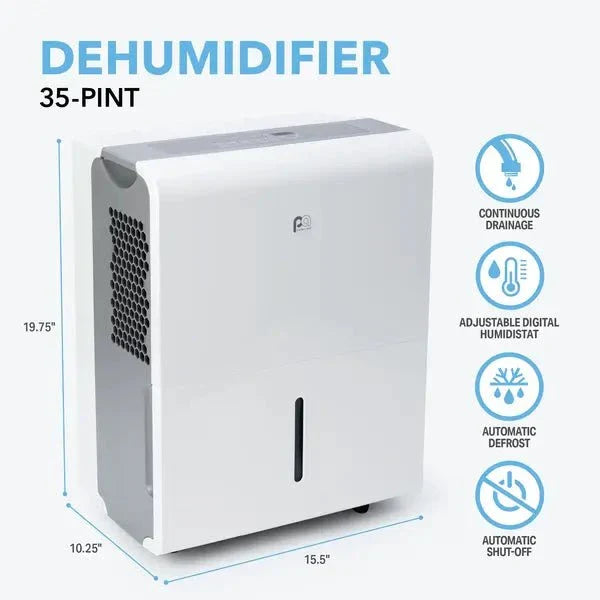 35 Pint Flat Panel Dehumidifier (R32)