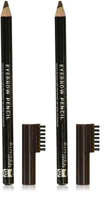 London Brow This Way Professional Eyebrow Pencil, Long-Wearing, Highly-Pigmented, Built-In Brush, 004, Black Brown, 0.05Oz